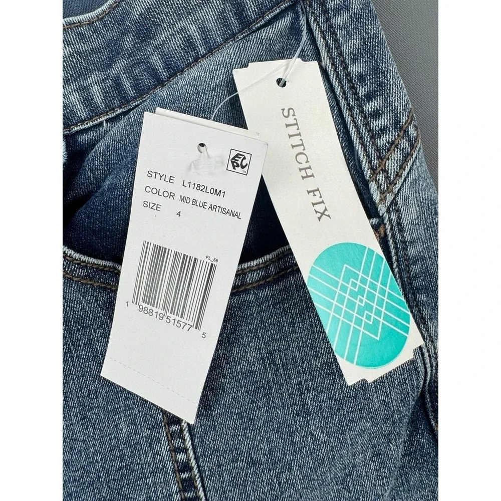 Wit & Wisdom‎ Skyrise Round Up Seamed Wider Leg Jeans Mid Blue Artisinal Size 4